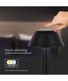 1W genopladelig LED bordlampe, 3-i-1 CCT - 5V, 1800mAh, sort, Ø9,5 x 22,5 cm