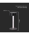 3W genopladelig LED bordlampe, 5V - 3-i-1 CCT, touch dæmpbar, sort, inkl. USB-kabel