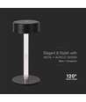 3W genopladelig LED bordlampe, 5V - 3-i-1 CCT, touch dæmpbar, sort, inkl. USB-kabel