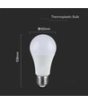 E27 17W LED pære - A65, 3000K, varm hvid, IP20 indendørs