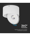 20W Justerbar Påbygningsspot Ø14,8cm - RA90, 3-i-1 CCT, Hvid