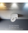 20W Justerbar Påbygningsspot Ø14,8cm - RA90, 3-i-1 CCT, Hvid