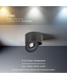 20W Justerbar Påbygningsspot Ø14,8cm - RA90, 3-i-1 CCT, Sort