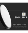 36W LED Dome Lys - 4000K, Rundt, Sort Ramme, IP44