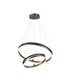 50W LED designer pendel - Double ring, kaffebrun, 5850lm, 3000K