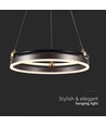 20W LED designer pendel - Enkelt ring, 3000K, kaffe farve, 2400lm