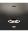 20W LED designer pendel - Enkelt ring, 3000K, kaffe farve, 2400lm