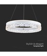 25W LED Designer pendel, Ø50cm - Ring design, hvid, 3000lm, 3000K, varm hvid