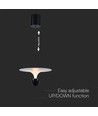 9W LED designer pendel - 3000K, 1000lm, hvid/sort, justerbar højde, inkl. lyskilde