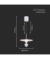 9W LED pendel - 30x320x100cm, 1000lm, 3000K, hvid/grå krop