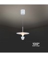 9W LED pendel - 30x320x100cm, 1000lm, 3000K, hvid/grå krop