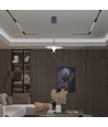 9W LED pendel - 1000lm, 3000K, hvid-grå krop, 30x320x100cm
