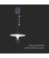 9W LED pendel - 1000lm, 3000K, hvid-grå krop, 30x320x100cm