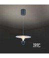 9W LED pendel - 1000lm, 3000K, hvid-grå krop, 30x320x100cm
