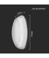 320mm 8W/16W/20W LED bulkhead - Samsung LED chip, IP65, IK08, 3-i-1 CCT, rund, hvid kant