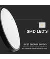 18W LED sensorlampe - IP44, Ø29,5cm, Sort kant, indbygget sensor, fjernbetjening, inkl. lyskilde