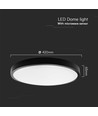 36W LED sensorlampe - Ø42cm, IP44, sort kant, indbygget mikrobølge sensor, 4000K