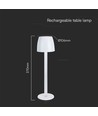 3W LED Bordlampe - Touch Dæmpbar, Transparent Stang, 3000K, Hvid Hus