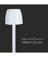 3W genopladelig LED bordlampe, touch dæmpbar - 310lm, 3000K, sort/transparent, højde 37cm