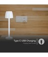 3W LED Bordlampe - Touch Dæmpbar, Transparent Stang, 3000K, Hvid Hus