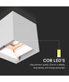 9W Solcelle LED væglampe med sensor - Hvid, IP65, PIR bevægelsessensor, 4000K, COB LED