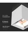 9W Solcelle LED væglampe med sensor - Hvid, IP65, PIR bevægelsessensor, 4000K, COB LED