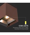 9W LED Væglampe - COB, Solcelle, PIR Sensor, 4000K, Corten, IP65