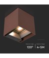 9W Solcelle væglampe - IP65, 4000K, Corten, COB, PIR sensor