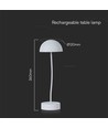 3W LED Bordlampe - Touch Dæmpbar, 3000K, hvid, Hus.