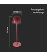 2,7W genopladelig LED bordlampe, brun - Touch dæmpbar, 3-i-1 CCT, USB-C, 5V DC, højde 34cm