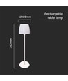 2,7W LED Bordlampe - Touch, Dæmpbar, 3i1, Hvid