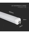 150cm 48W vandtæt komplet LED armatur, Gennemfortrådet - 6240lm, 130lm/W, IP65, 6 års garanti