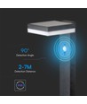 5,5W Solcelle havelampe med sensor - Sort, PIR sensor, IP54, sort