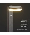 5,5W LED solcelle havelampe med sensor - IP54, 3000K, PIR sensor, sort finish