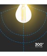 E14 6W LED filament kronepære - P45, 600lm, klar glas
