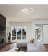 70W LED loftslampe med fjernbetjening - 6000lm, CCT, dæmpbar, hvid metal, 58,5 x 39 cm