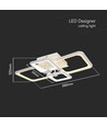 70W LED loftslampe med fjernbetjening - 6000lm, CCT, dæmpbar, hvid metal, 58,5 x 39 cm