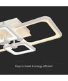 70W LED loftslampe med fjernbetjening - 6000lm, CCT, dæmpbar, hvid metal, 58,5 x 39 cm