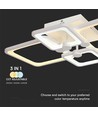 70W LED loftslampe med fjernbetjening - 6000lm, CCT, dæmpbar, hvid metal, 58,5 x 39 cm