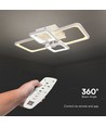 70W LED loftslampe med fjernbetjening - 6000lm, CCT, dæmpbar, hvid metal, 58,5 x 39 cm