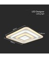 77W LED loftslampe med fjernbetjening - 6700lm, dæmpbar, CCT, RGB, 49,5 x 49,5 cm, hvid kant