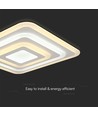 77W LED loftlampe - 3-trins dæmpbar, 3i1 fjernbetjening, hvid, hus, IP20