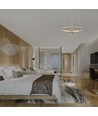 45W LED pendel, Ø60cm, børstet guld - 5500lm, 4000K, designer hængelampe, IP20