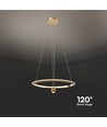 45W LED pendel, Ø60cm, børstet guld - 5500lm, 3000K, designer hængelampe, IP20