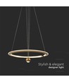 45W LED pendel, Ø60cm, Brush Gold - 5500lm, 4000K, IP20, højdejusterbar