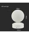 6W hvid væglampe - IP65, 3000K, 645lm, udendørs, inkl. lyskilde