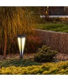 2W LED solcelle havelampe - 3000K, sort, 3.7V batteri, IP-klasse, op til 8 timers drift