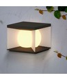 3W LED solcelle havelampe, Cube - IP65, 3000K, varm hvid, sort/hvid, 20,5 x 20,5 cm