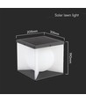 3W LED solcelle havelampe, Cube - IP65, 3000K, varm hvid, sort/hvid, 20,5 x 20,5 cm