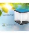 3W LED solcelle havelampe, Cube - IP65, 3000K, varm hvid, sort/hvid, 20,5 x 20,5 cm